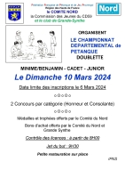 Championnat Départemental Doublettes Jeunes (DJ)